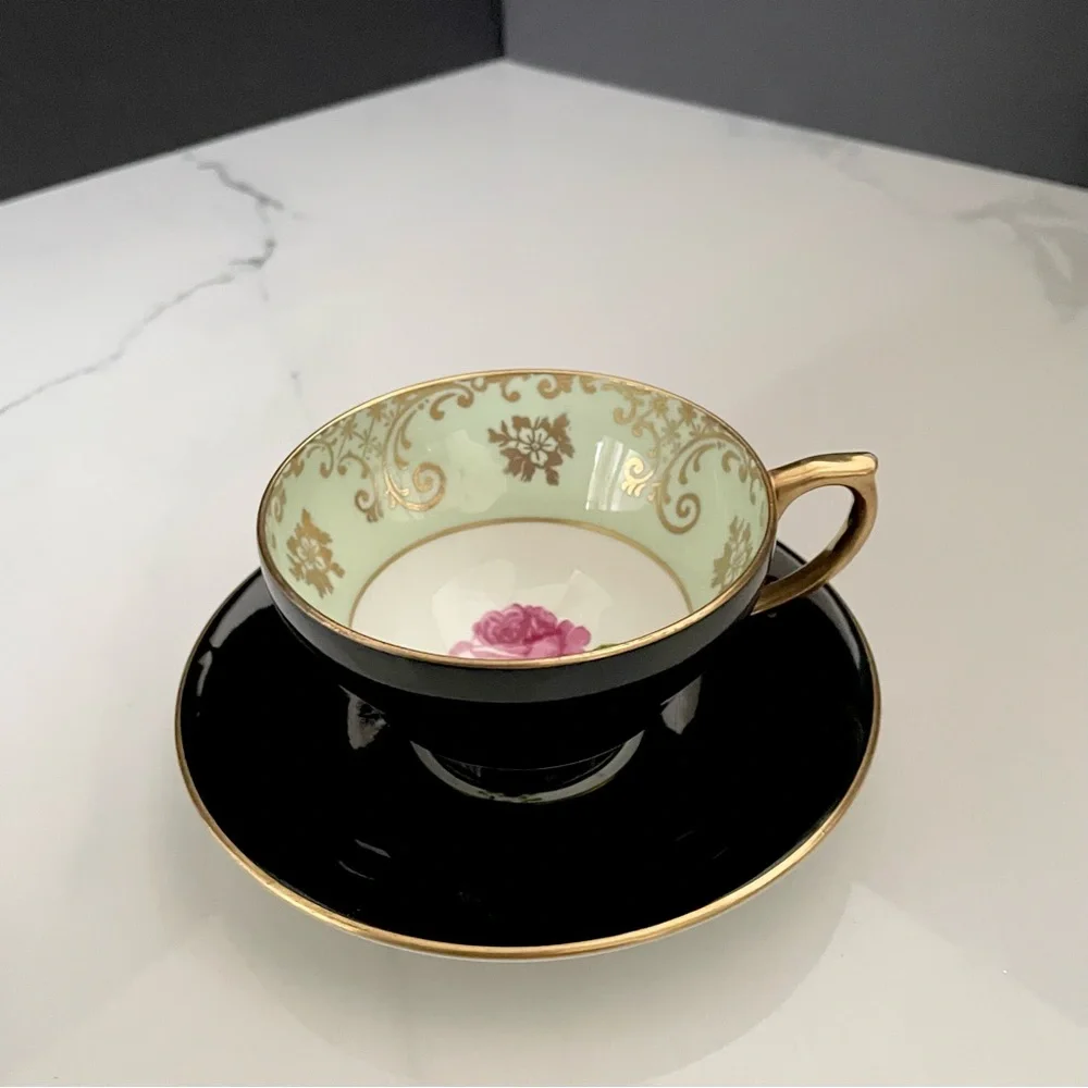 Black Rose Cup & Saucer - Windsor Bone China
